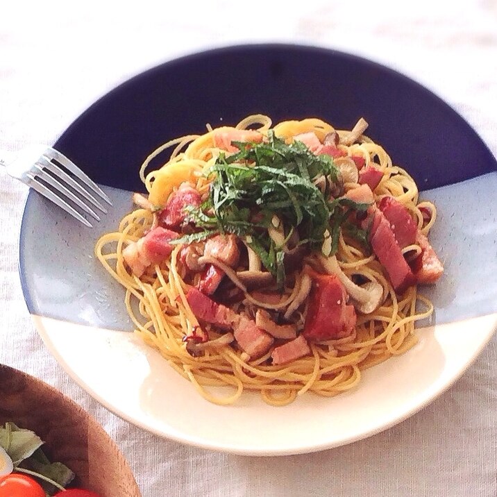 簡単!ベーコン&きのこの和風パスタ♡